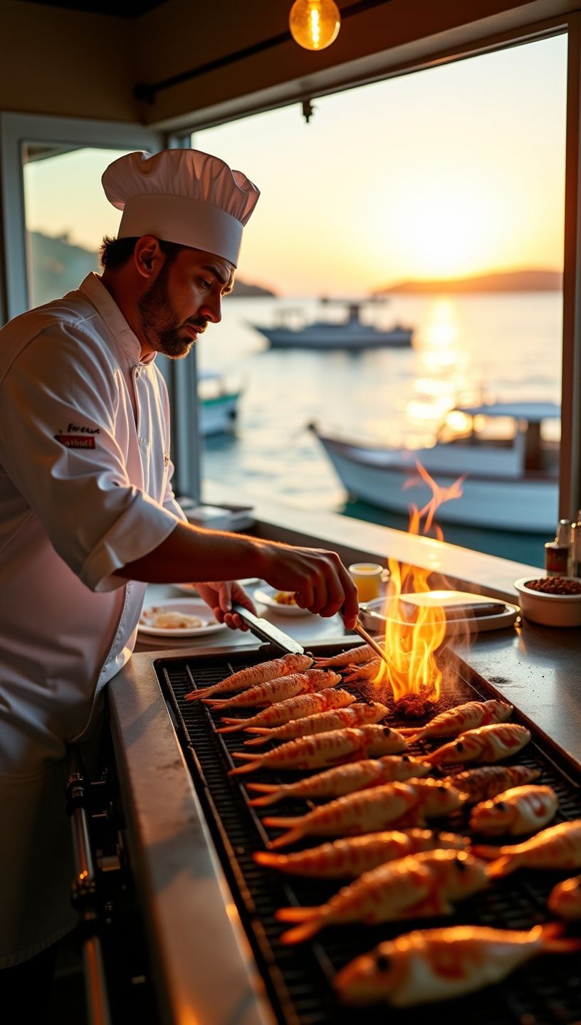 Πιάτο με θαλασσινά, σκόρδο και κουρκουμά
